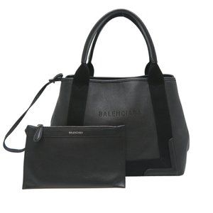 BALENCIAGA Black Leather Tote Bag